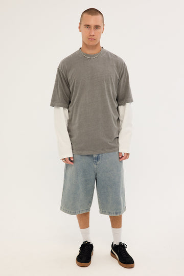 Xlarge Baggy Bull Denim 91 Short Vintage Blue Pink