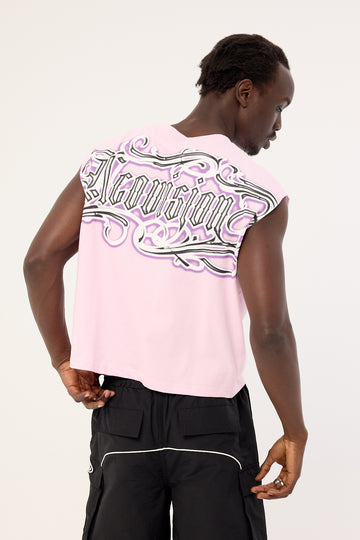 Neovision Grime Cropped Muscle Tank Candy Pink