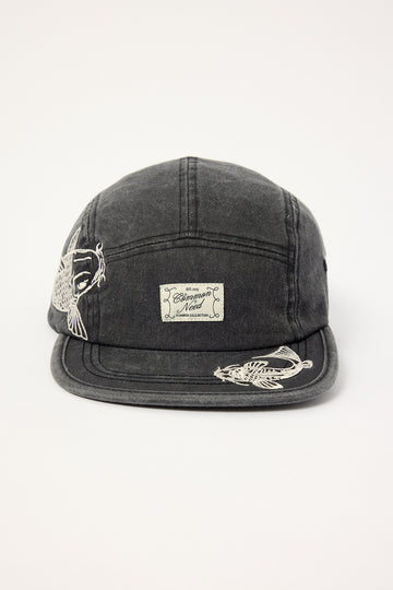 Common Need Koi 5 Panel Cap Washed Black