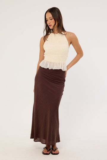 Perfect Stranger Klara Maxi Skirt Brown