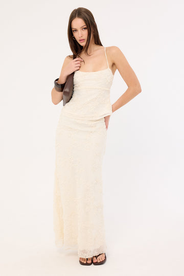 Luck + Trouble Nala Maxi Skirt Cream