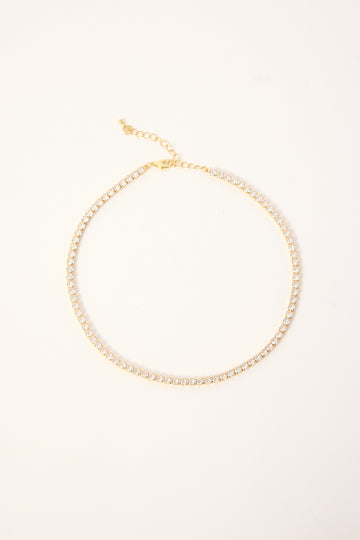 Token Tennis Necklace Gold