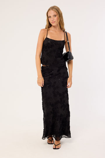 Luck + Trouble Nala Maxi Skirt Black