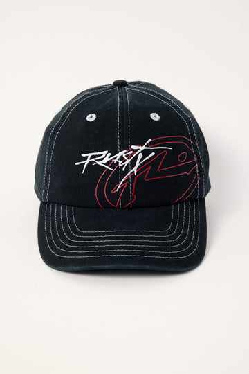 Rusty Turbo Hoodus 6 Panel Cap Black