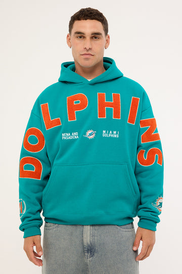 Nena & Pasadena Dolphins Arch Hoodie Aqua