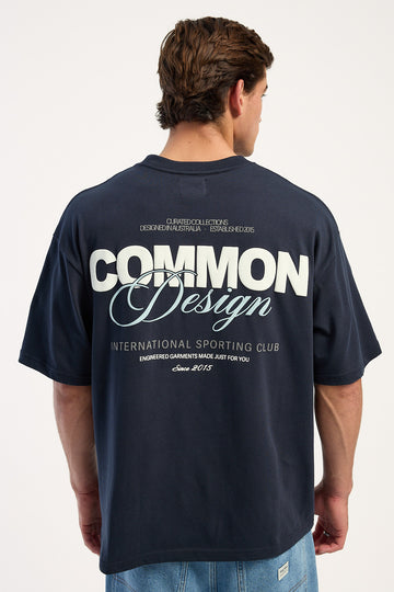 Common Need Compose Heavyweight Easy Tee Washed Indigo