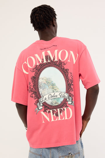 Common Need Ornate Heavyweight Easy Tee Washed Rose