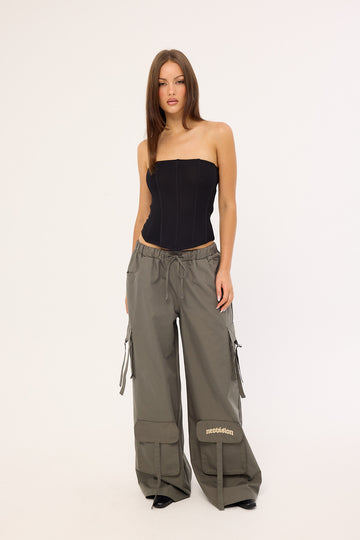 Neovision Stealth Pocket Wide Leg Cargo Pant Charcoal