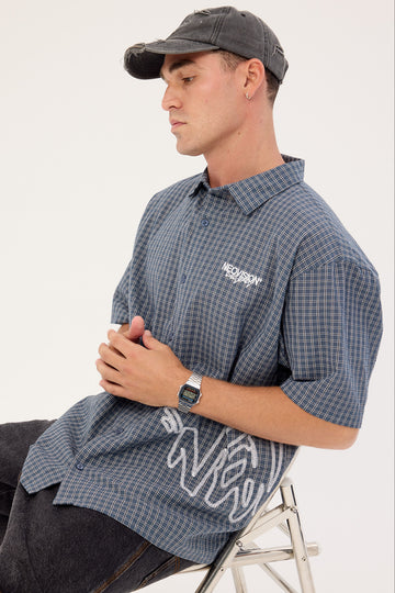 Neovision Reflekt Check Oversize Shirt Dark Teal Check