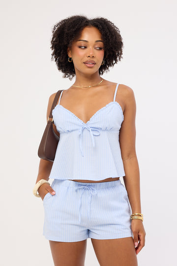 Luck + Trouble Ari Stripe Cami Top Blue Stripe