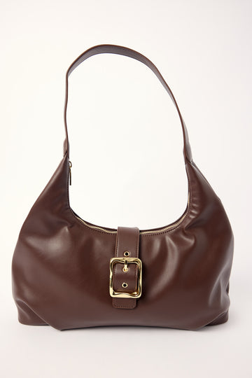 Perfect Stranger Enola Buckle Tote Bag Brown