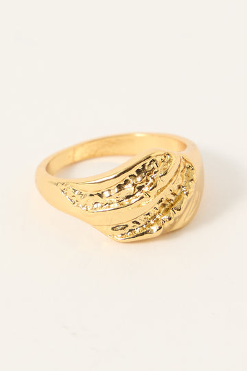Perfect Stranger Swirl Wave Ring 18k Gold Plated