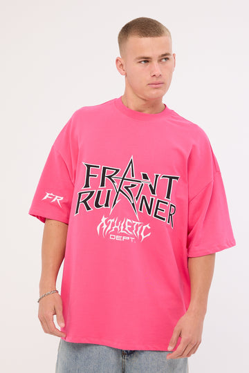 Front Runner Heavy Medal Tee Flamingo Pink