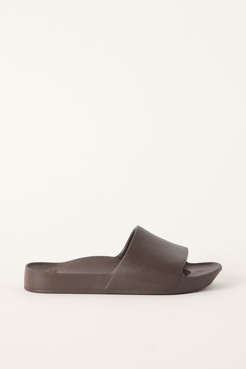 Archies Footwear Unisex Arch Support Slides Chocolate Brown