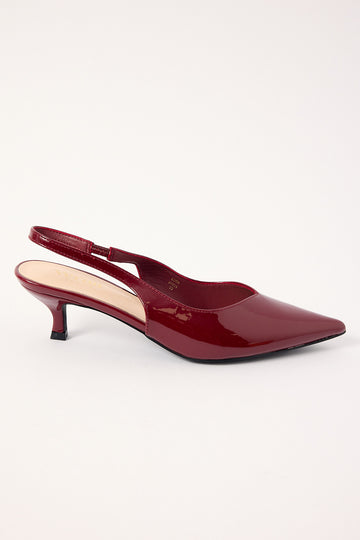 Verali Lush Faux Leather Slingback Heel Red Patent