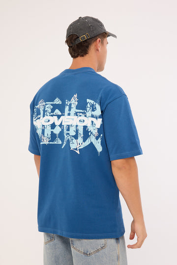 Neovision Smudge Oversize Super Heavy Tee Lagoon