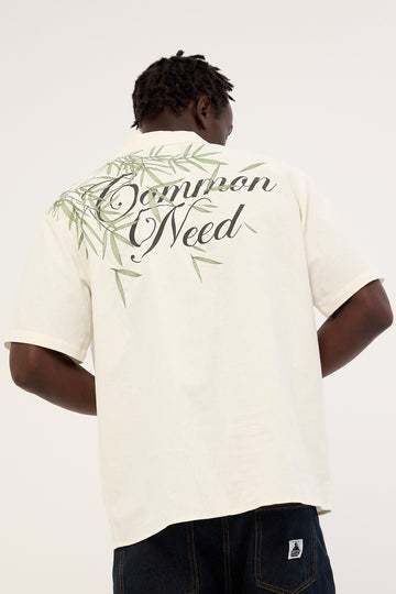 Common Need Reed Boxy Cropped Resort Shirt Off White