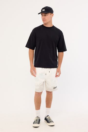 Common Need Horizon Elastic Waist Short White