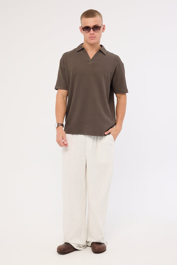 Common Need Daybreak Baggy Linen Pant White Stripe