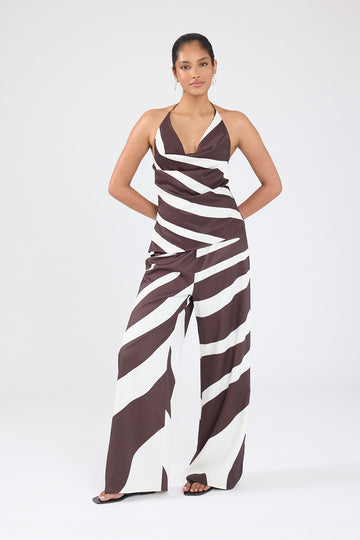 Perfect Stranger Drift Bias Pant Brown / White Print