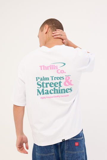 Thrills First Grade Services Box Fit Oversize Cropped Tee White