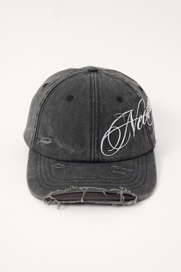 Neovision Scripture Distressed Dad Cap Washed Black