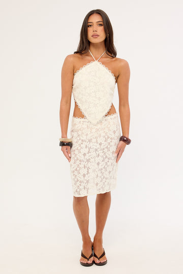 Jgr & Stn Gracie Midi Skirt Cream