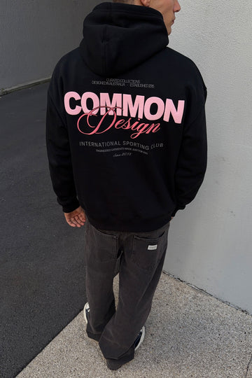 Common Need Compose Boxy Hoodie Black