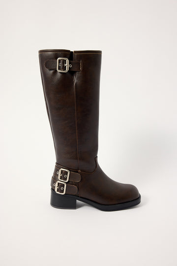 Therapy Form Tall Buckle Boot Chocolate Burnished