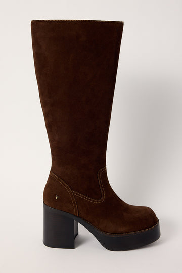 Windsor Smith Womens Nowhere Suede Boot Brownie Suede