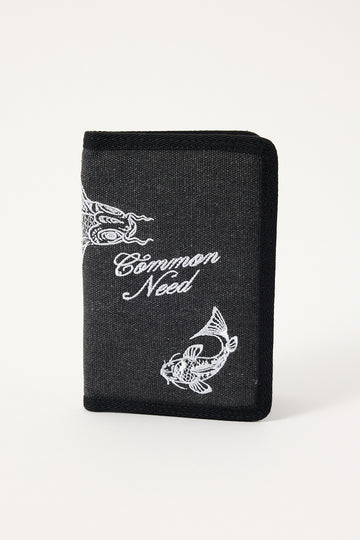 Common Need Koi Fish Passport Wallet Washed Black