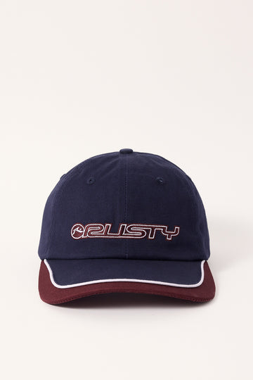 Rusty Flip Daddy Panel Dad Cap Navy Blue