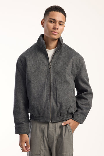 Common Need Chester Funnel Neck Jacket Grey