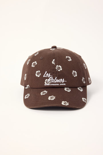Luck + Trouble Los Palmas Hibiscus Dad Cap Brown