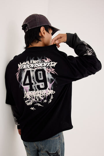 Neovision Scrawl Layered Long Sleeve Tee Black