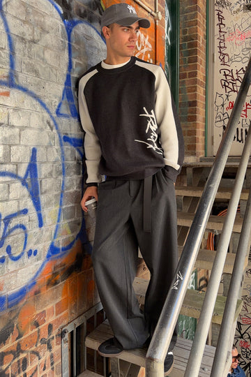 Common Need Jaxon Baggy Tailored Trouser Dark Grey