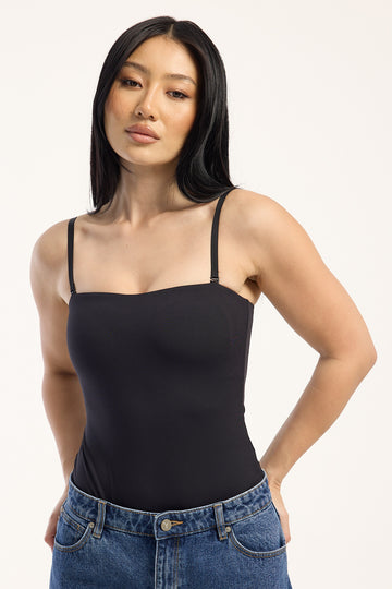 Luck + Trouble Adi Strapless Bodysuit Black