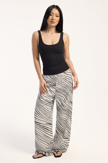 Perfect Stranger Elodie High Waisted Pants Black/White Stripe
