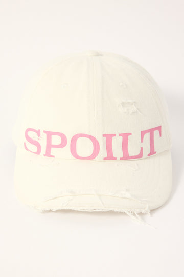 Luck + Trouble Spoilt Dad Cap White