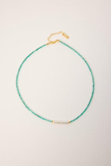 Perfect Stranger Briella Beaded Pearl Necklace Mint/Pearl