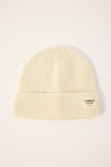 Common Need Subtle Low Profile Beanie Off White