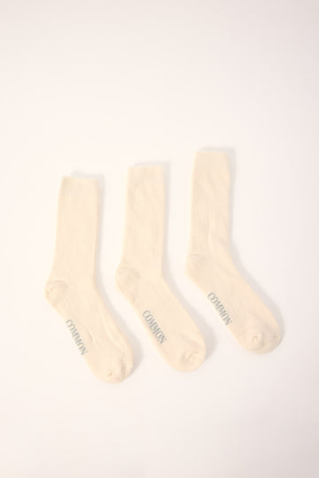 Common Need Muted Sock 3 Pack Off White