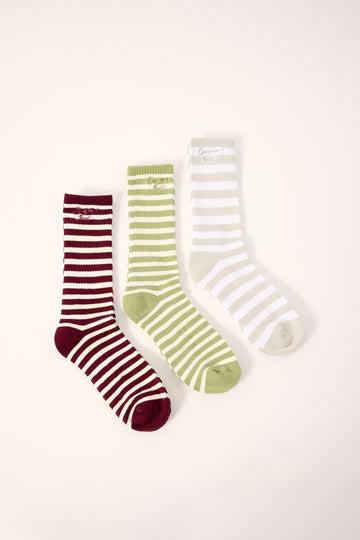 Common Need Aisle Sock 3 Pack Multi Stripe