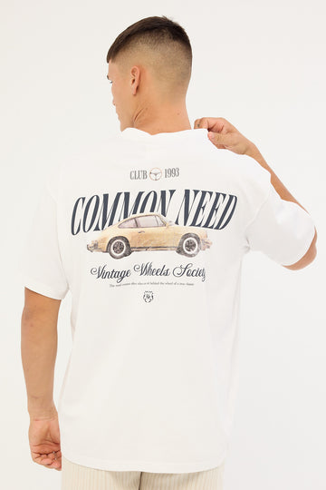 Common Need Steer Heavyweight Boxy Tee White