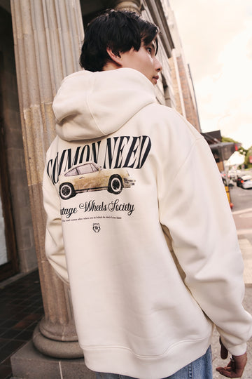 Common Need Steer Boxy Hoodie Off White