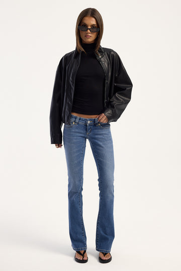 Abrand 00 Kick Super Low Tall Skinny Jean Nicola Blue