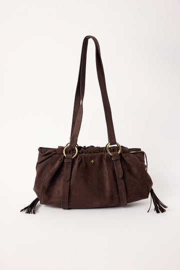 Peta + Jain Rory Shoulder Bag Chocolate Suede/Gold