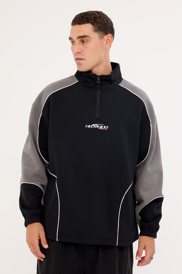 Neovision Hunt Elastic Quarter Zip Crew Black/Grey
