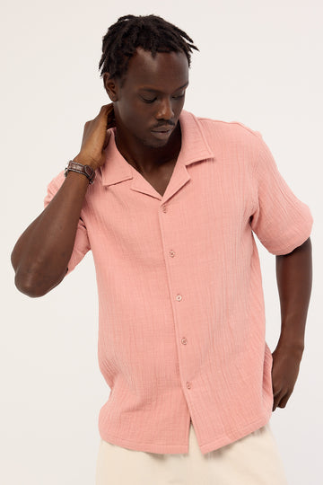 Common Need Ratio Boxy Resort Shirt Pink
