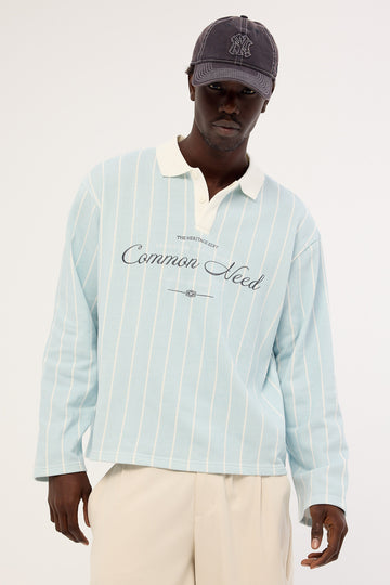 Common Need Sync Cropped Long Sleeve Rugby Polo